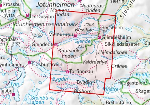 Jotunheimen Map Besseggen and Bygdin | Backcountry Books