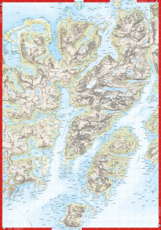 Lofoten Map Calazo Austvagoya and Svolvaer High Mountain Map | Backcountry Books