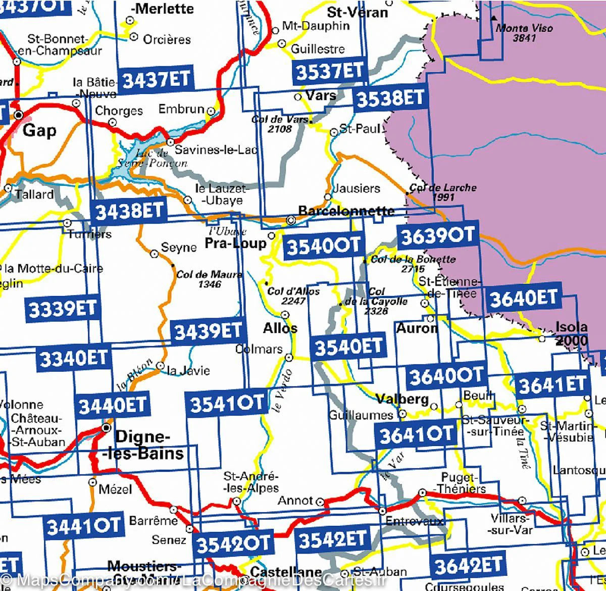 Queyras Map IGN 3537 ET Guillestre / Vars / Risoul / PNR du Queyras | Backcountry Books