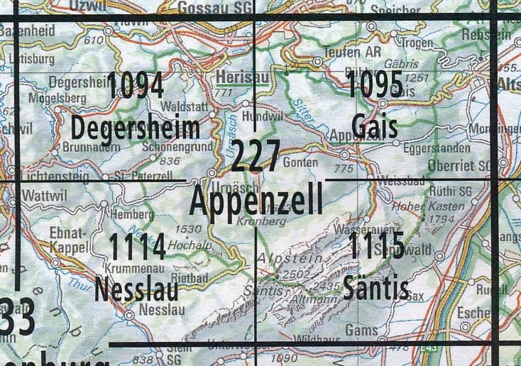 Swisstopo 227S Appenzell, Toggenburg, Hochalp, Alpstein Ski Touring Map | Backcountry Books