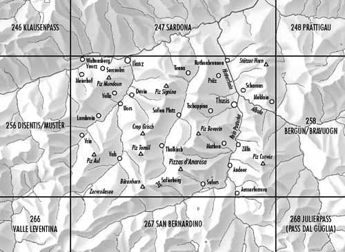 Swisstopo 257 Safiental - Ilanz, Vals, Heinzenberg Ski Touring Map | Backcountry Books