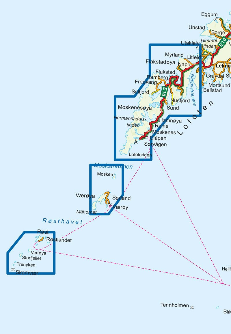 Lofoten Map | Nordeca Turkart Vest-Lofoten 1:50 000 | Backcountry Books