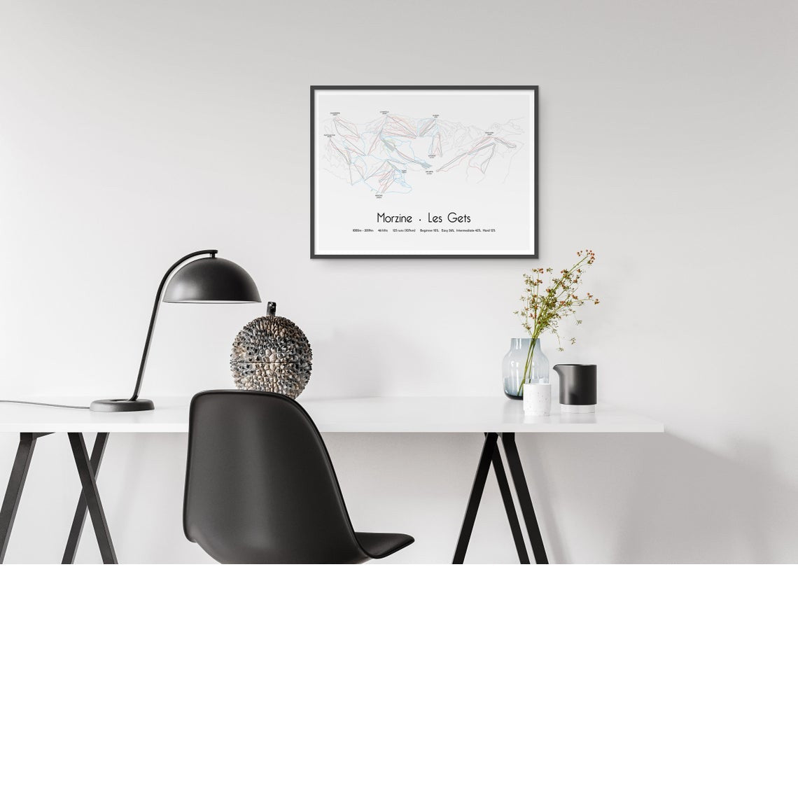 Morzine Les Gets Piste Map Wall Print Poster