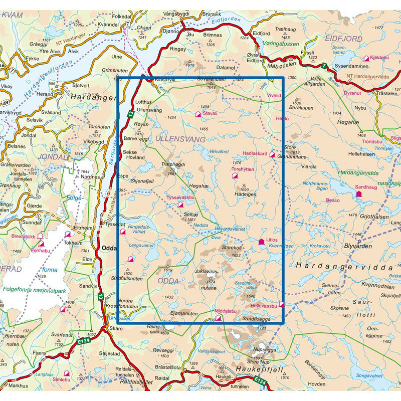 Hardangervidda Map Nordeca Turkart Hardangervidda Vest (West) 1:50,000 | Backcountry Books