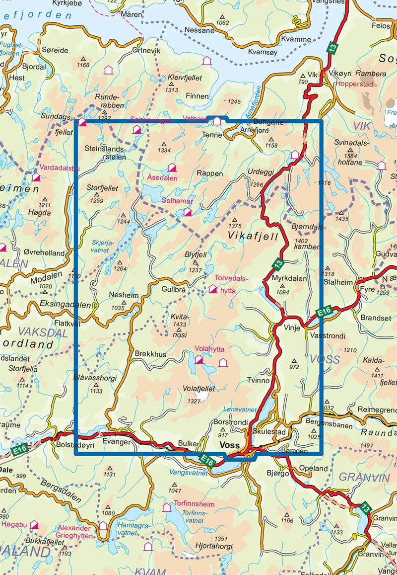 Voss Map | Nordeca Turkart Voss | Backcountry Books