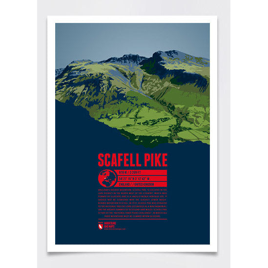 Scafell Pike Wall Print Poster | Marmota Maps | Backcountry Books