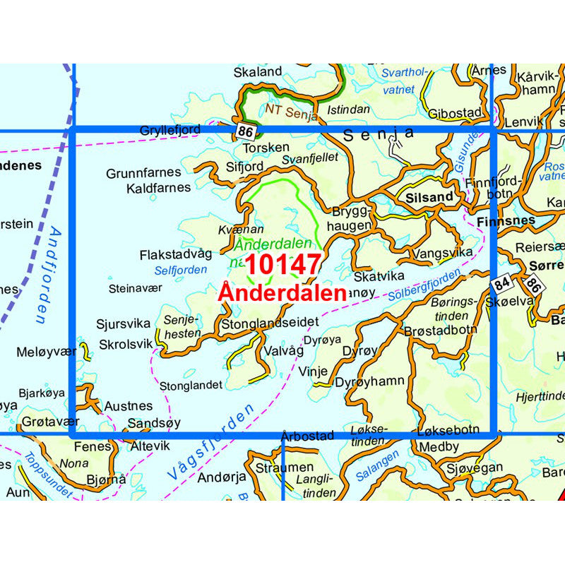 Senja Map | Nordeca Anderdalen Map | Backcountry Books