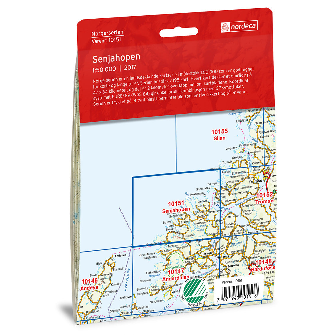 Senja Map Nordeca Senjahopen | Backcountry Books