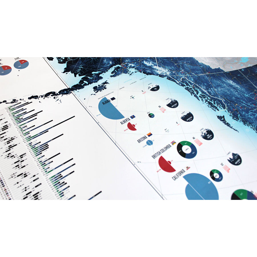 Ski Resorts of North America, U.S.A and Canada Wall Map | Backcountry Books