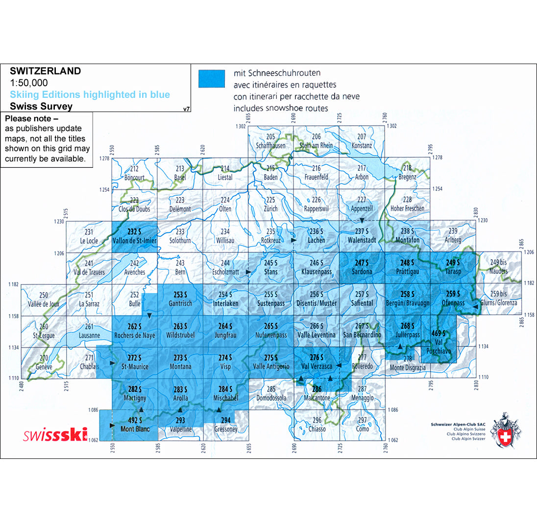Swisstopo 283s Arolla Ski Map | Backcountry Books