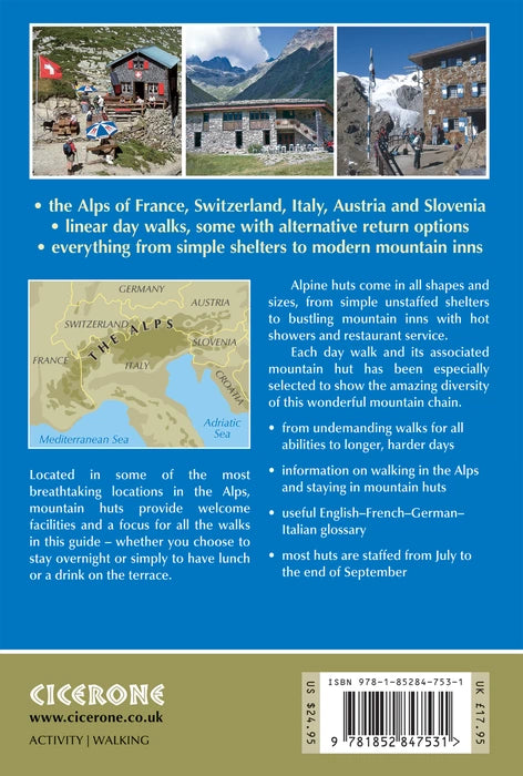 100 Hut Walks in the Alps:  Routes for day walks and overnight stays in France, Switzerland, Italy, Austria and Slovenia | Backcountry Books