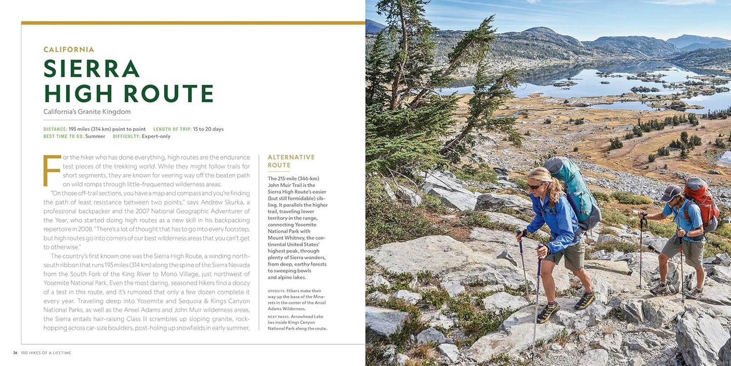 100 Hikes of a Lifetime: The World's Ultimate Scenic Trails National Geographic Book | Backcountry Books