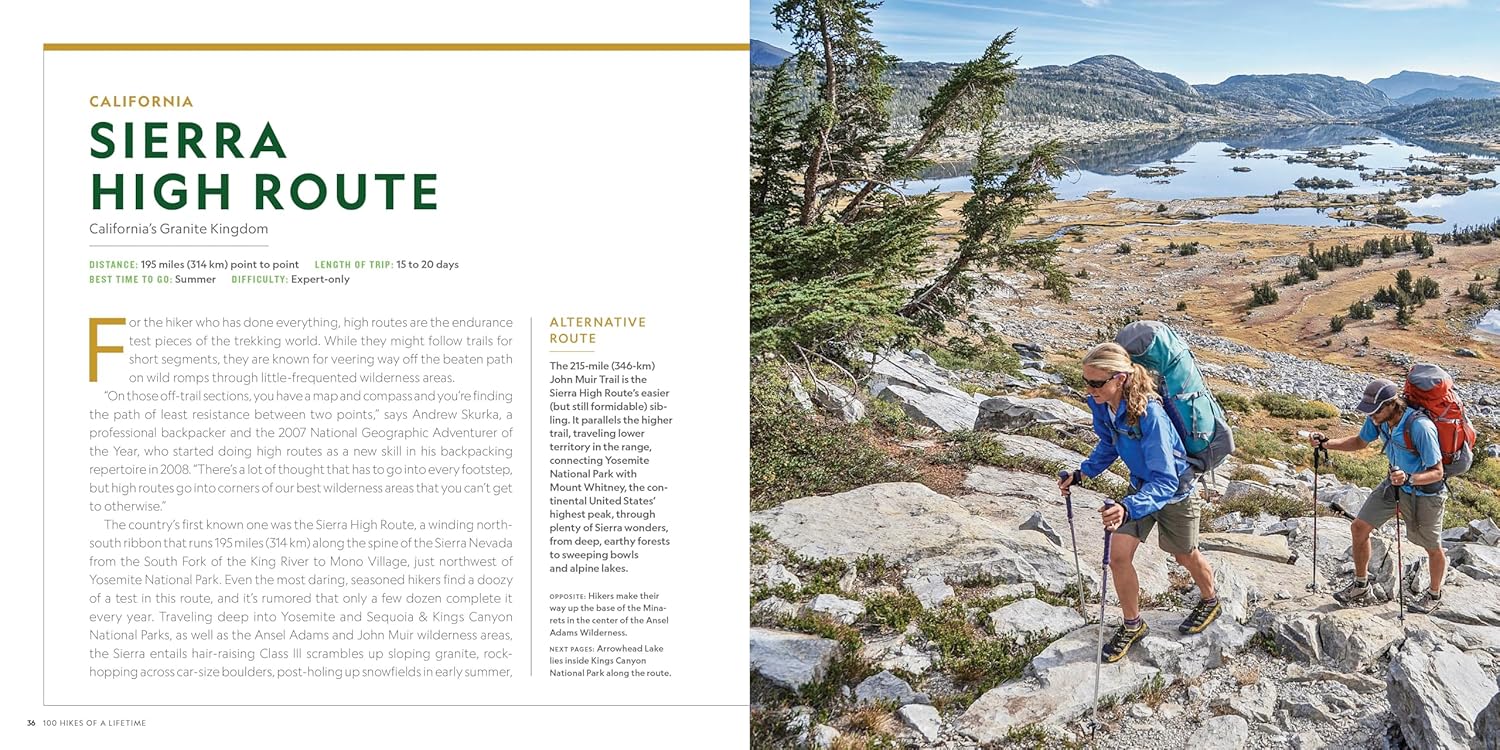 100 Hikes of a Lifetime: The World's Ultimate Scenic Trails National Geographic Book | Backcountry Books