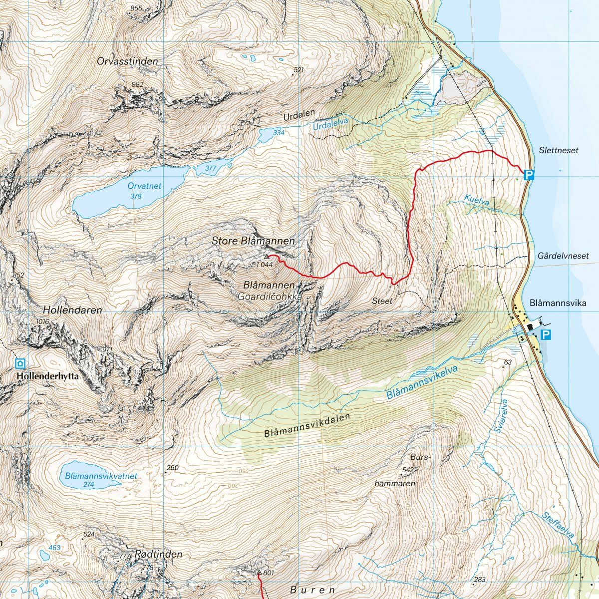 Tromso Kvaloya High Mountain Ski Touring Map Calazo | Backcountry Books