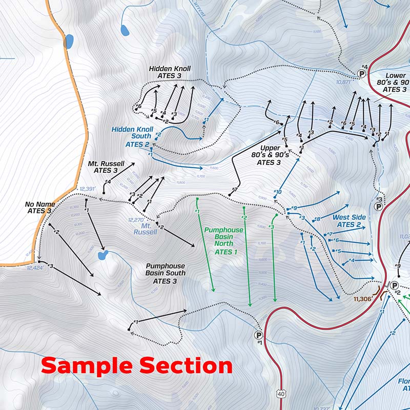 Backcountry Ski Map: Berthoud Pass, Colorado | Beacon Guidebooks