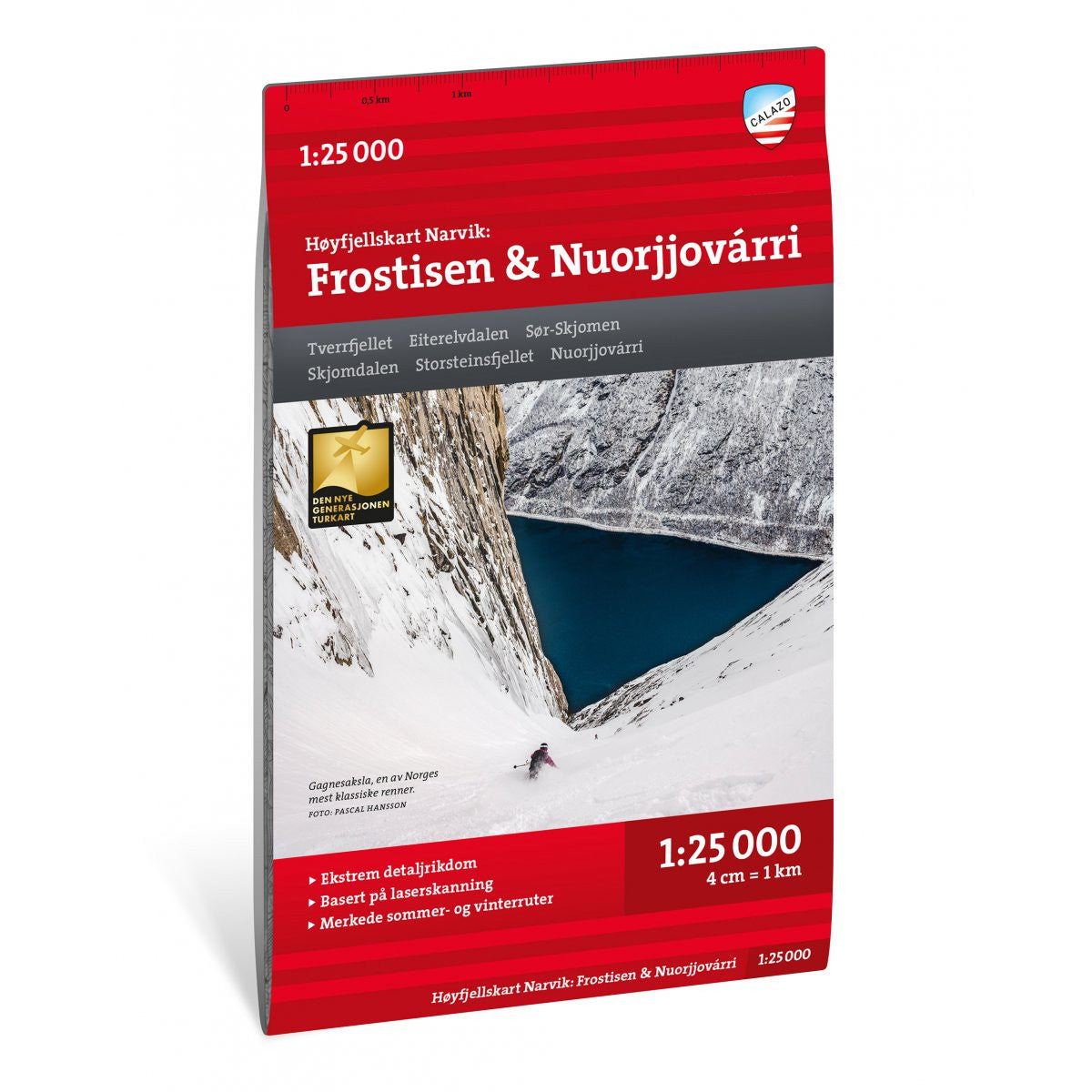 Narvik Map | Calazo High Mountain Map Narvik: Frostisen & Nuorjjovarri | Backcountry Books