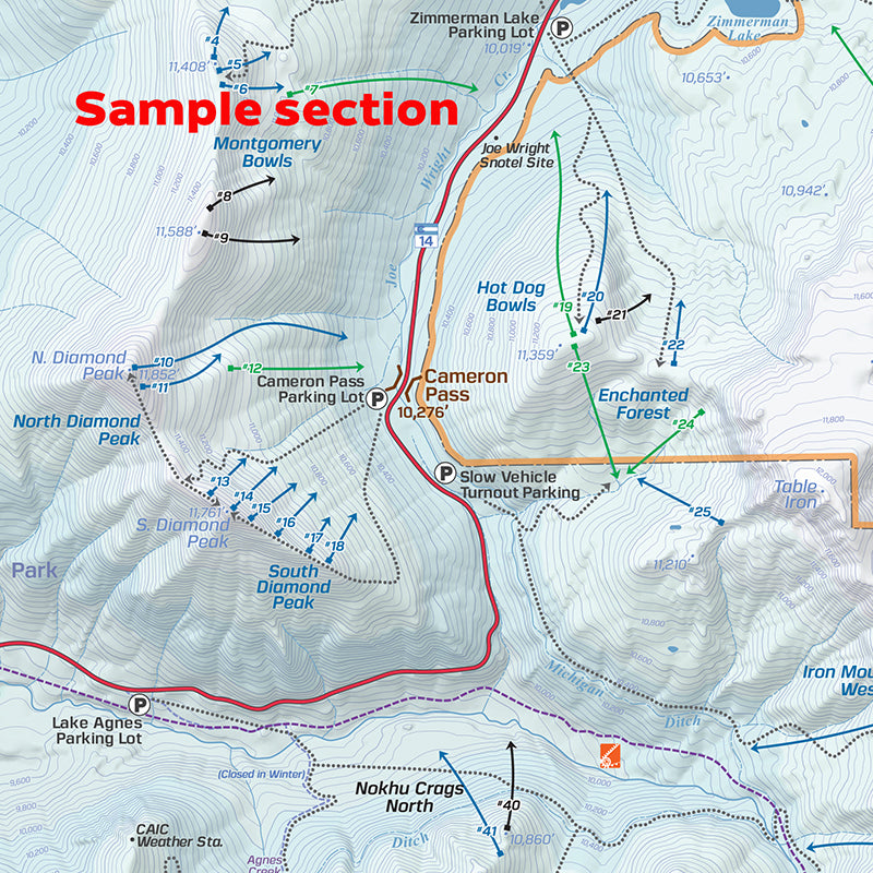 Backcountry Ski Map: Cameron Pass, Colorado | Beacon Guidebooks