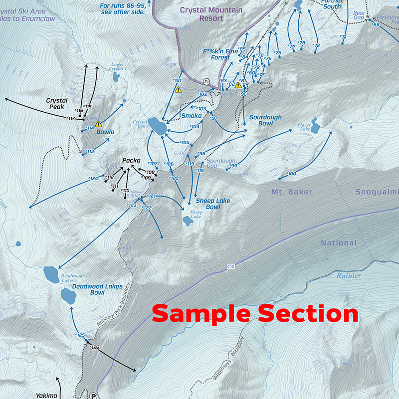 Backcountry Ski Map: Crystal Mountain, Washington | Beacon Guidebooks