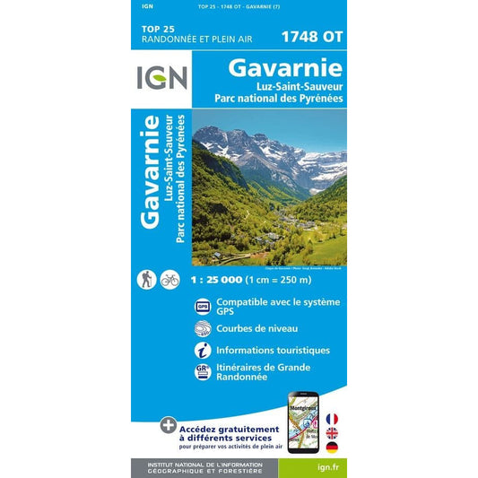 Gavarnie Map | IGN 1748 OT Gavarnie, Luz-Saint-Sauveur, Parc National des Pyrenees | Backcountry Books