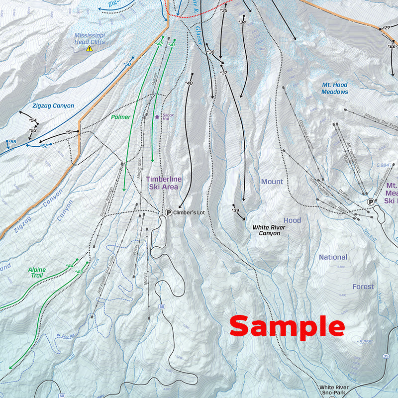 Backcountry Ski Map: Mount Hood, Oregon | Beacon Guidebooks