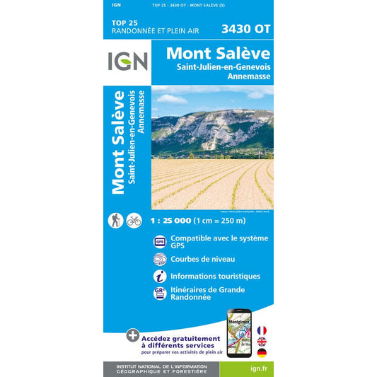 IGN 3430 OT Mont Saleve, Saint-Julien-en-Genevois, Annemasse | Backcountry Books