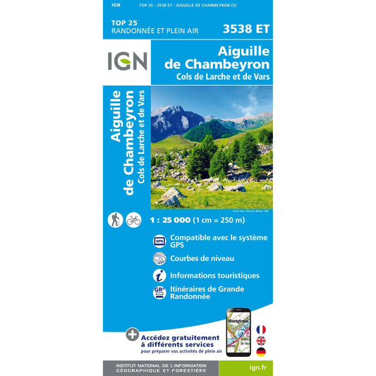 IGN 3538 ET Aiguille de Chambeyron, Cols de Larche et de Vars | Backcountry Books