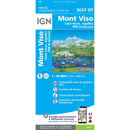 IGN 3637 OT Mont Viso, Sain-Veran, Aiguilles, PNR du Queryas | Backcountry Books