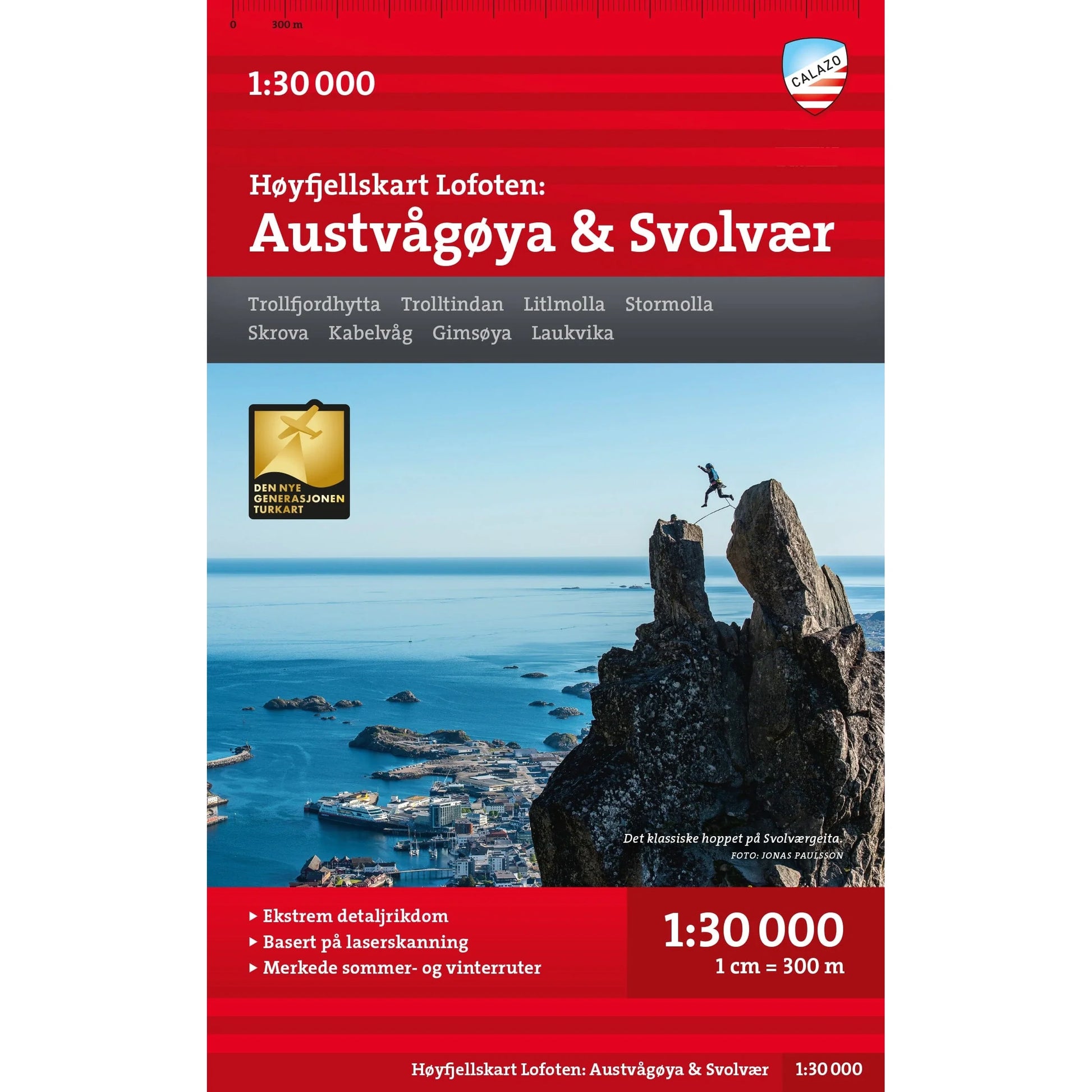 Lofoten Map Calazo Austvagoya and Svolvaer High Mountain Map | Backcountry Books