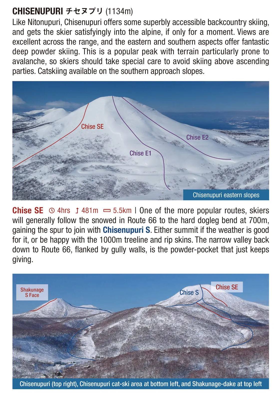 Carte de l'arrière-pays de Niseko