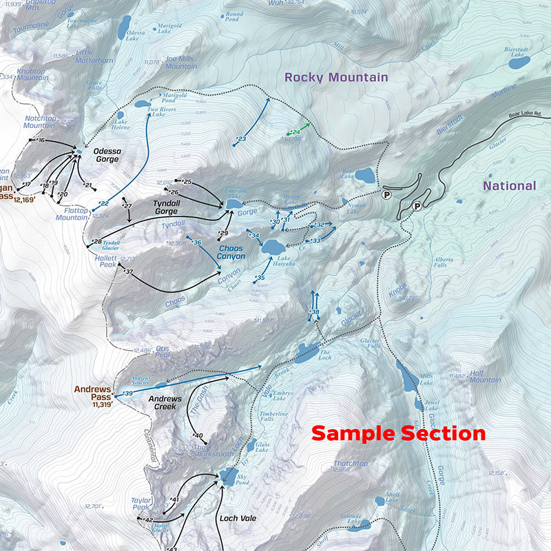 Backcountry Ski Map: Rocky Mountain National Park, Colorado | Beacon Guidebooks