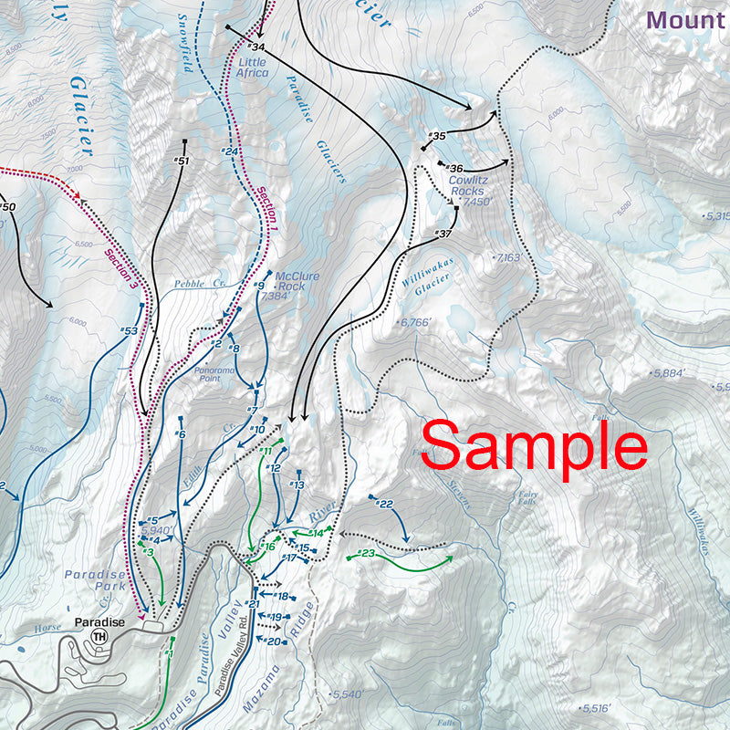 Backcountry Ski Map: Mount Rainier, Washington | Beacon Guidebooks | Backcountry Books