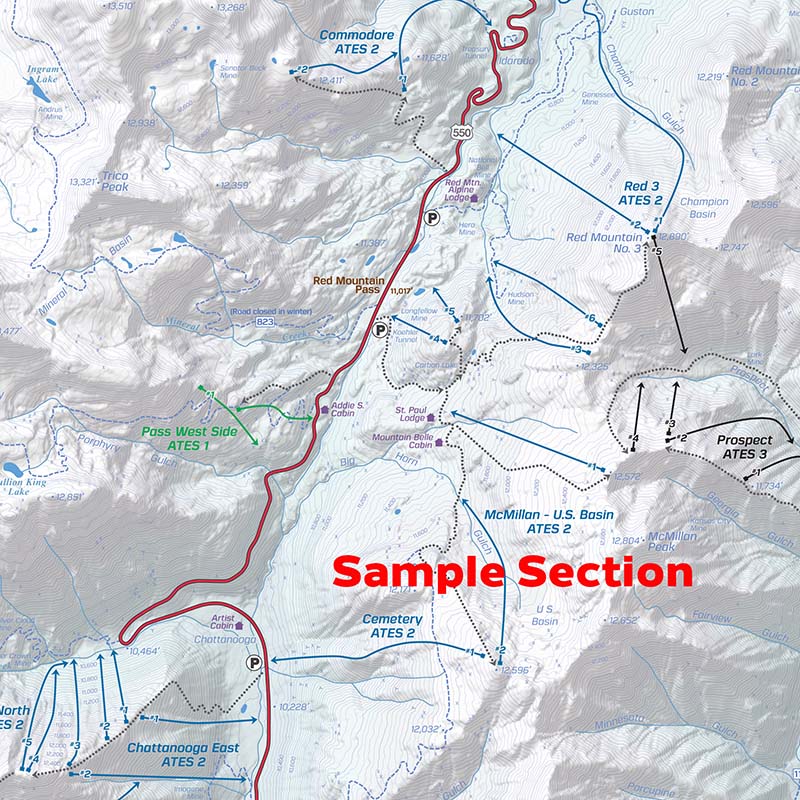 Backcountry Ski Map: Silverton, Colorado | Beacon Guidebooks