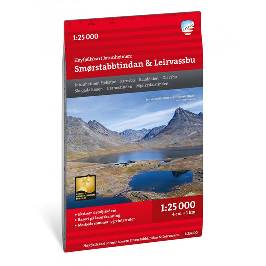 Jotunheimen Map Smørstabbstindan and Leirvassbu | Backcountry Books