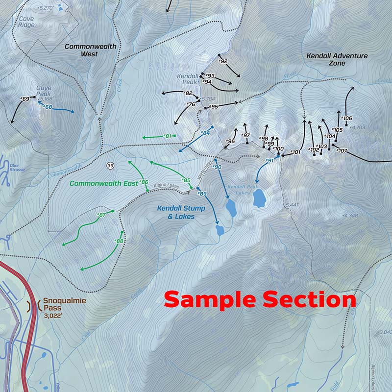 Backcountry Ski Map: Snoqualmie Pass, Washington | Beacon Guidebooks