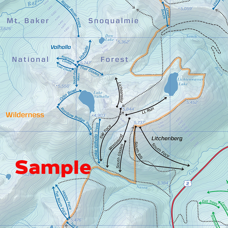 Backcountry Ski Map: Stevens Pass, Washington | Beacon Guidebooks