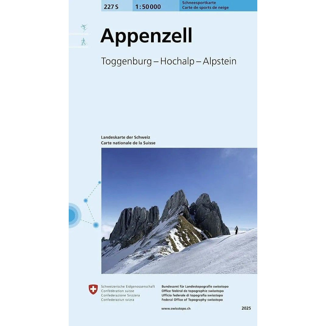 Swisstopo 227S Appenzell, Toggenburg, Hochalp, Alpstein Ski Touring Map | Backcountry Books