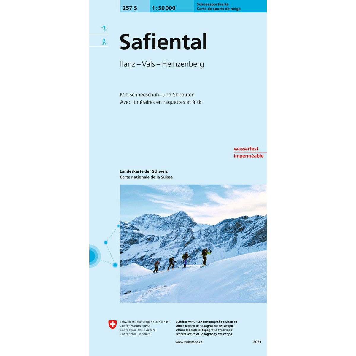 Swisstopo 257 Safiental - Ilanz, Vals, Heinzenberg Ski Touring Map | Backcountry Books