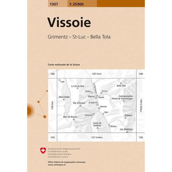 Mappa Swisstopo Vissoie 1307