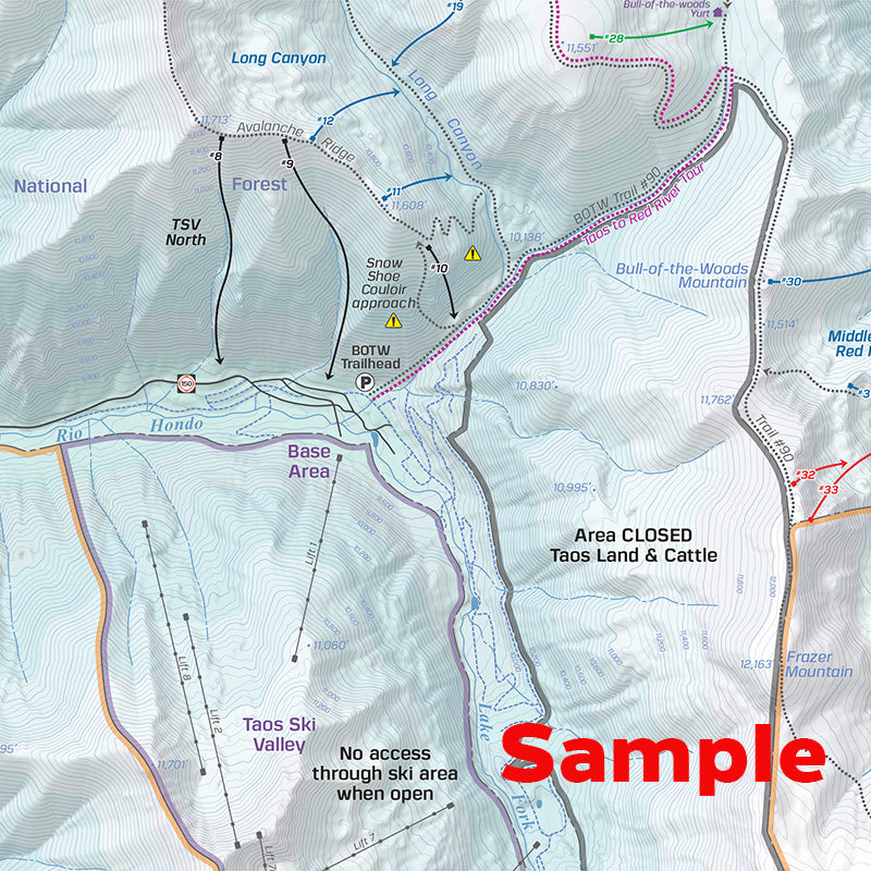 Backcountry Ski Map: Taos, New Mexico | Beacon Guidebooks