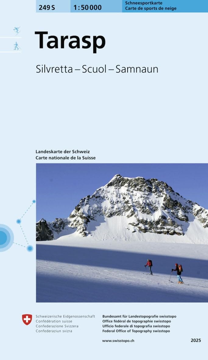 Swisstopo 249S Tarasp - Silvretta, Scuol, Samnaun Ski Touring Map | Backcountry Books