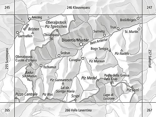 Swisstopo 256S Disentis - Oberalp, Greina, Sumvitg Ski Touring Map | Backcountry Books