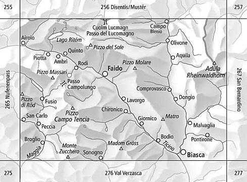 Swisstopo 266S Val Leventina Ski Touring Map | Backcountry Books