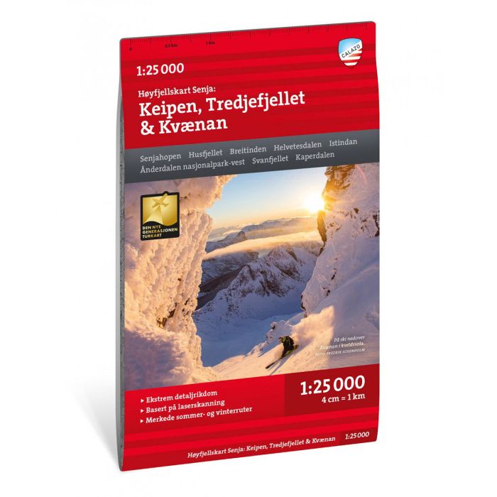 Senja Map | Calazo Keipen, Tredjefjellet, Kvaenan High Mountain Map | Backcountry Books