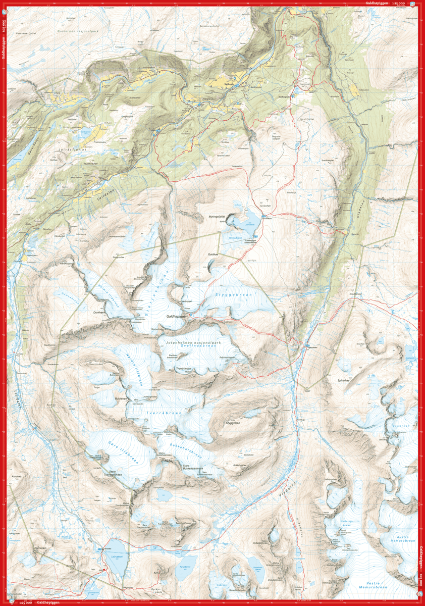 Jotunheimen Map Galdhopiggen and Glittertinden | Backcountry Books