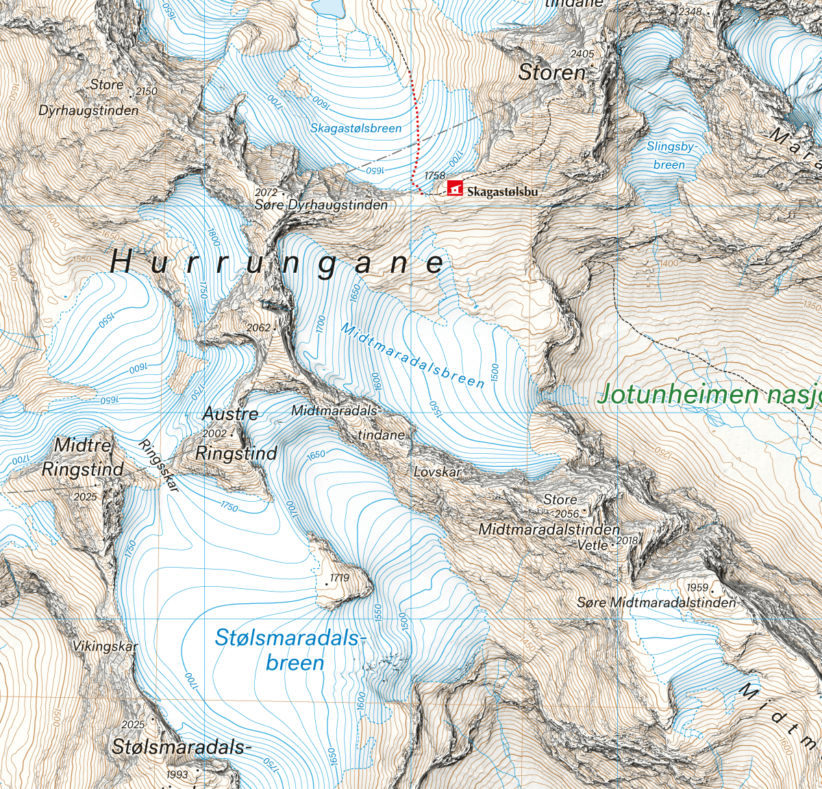 Hurrungane Map 1:25 000 Calazo | Backcountry Books