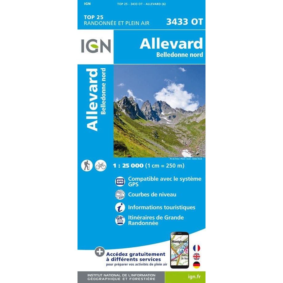 Allevard / Belledonne Nord IGN 3433 OT | Backcountry Books