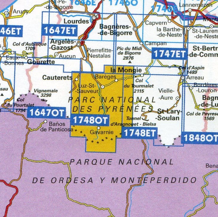 Gavarnie Map | IGN 1748 OT Gavarnie, Luz-Saint-Sauveur, Parc National des Pyrenees | Backcountry Books