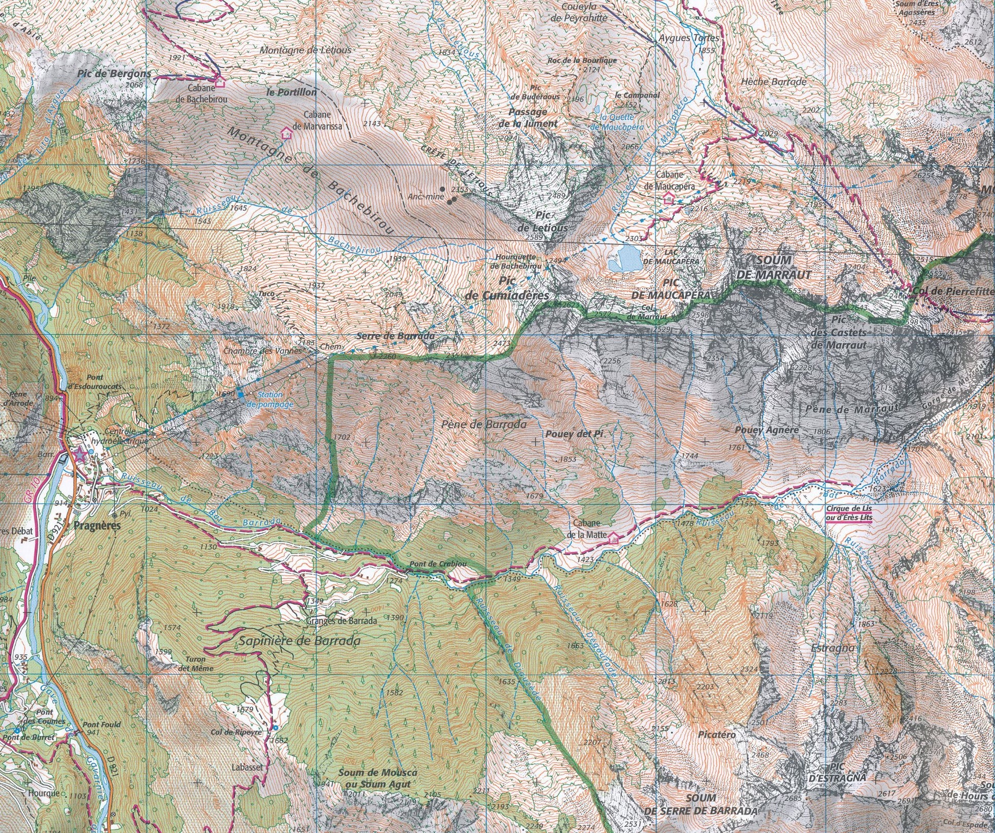 Gavarnie Map | IGN 1748 OT Gavarnie, Luz-Saint-Sauveur, Parc National des Pyrenees | Backcountry Books