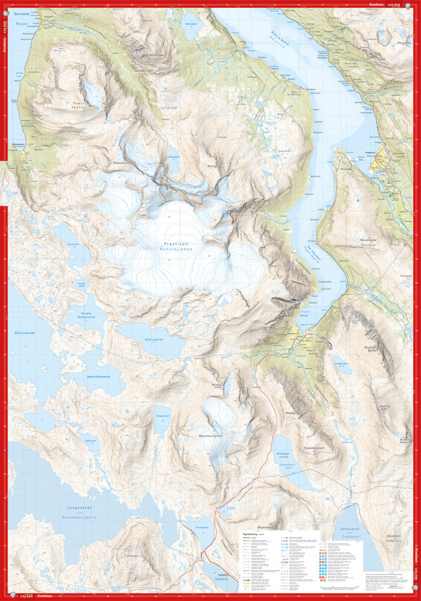 Narvik Map | Calazo High Mountain Map Narvik: Frostisen & Nuorjjovarri | Backcountry Books