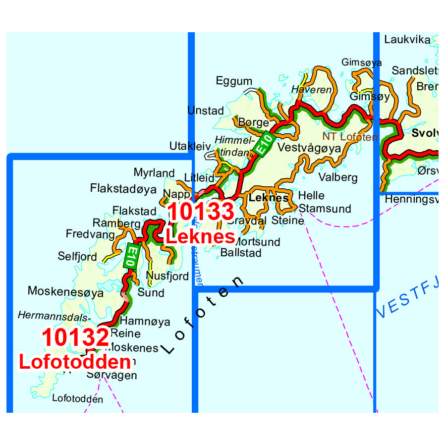 Lofoten Map Nordeca Leknes 10133 | Backcountry Books